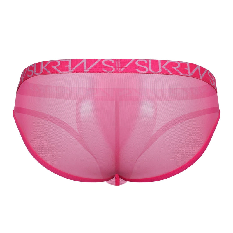 Load image into Gallery viewer, Sukrew Sheer Low Rise Brief Electric Pink
