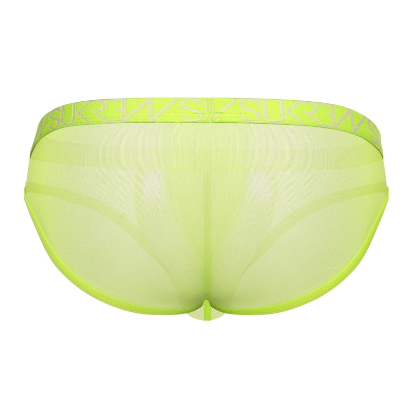 Load image into Gallery viewer, Sukrew Sheer Low Rise Brief Acid Yellow
