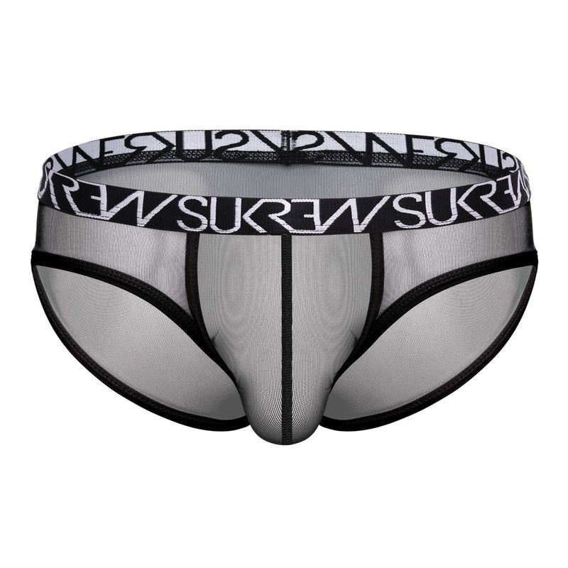 Load image into Gallery viewer, Sukrew Sheer Low Rise Brief Underground Black
