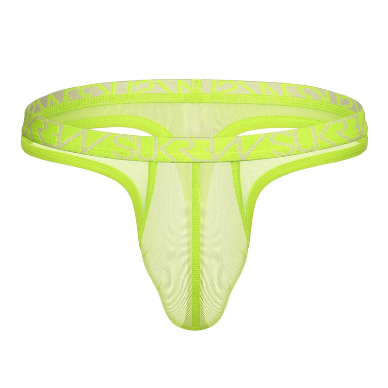 Load image into Gallery viewer, Sukrew Sheer Low Rise Thong Acid Yellow
