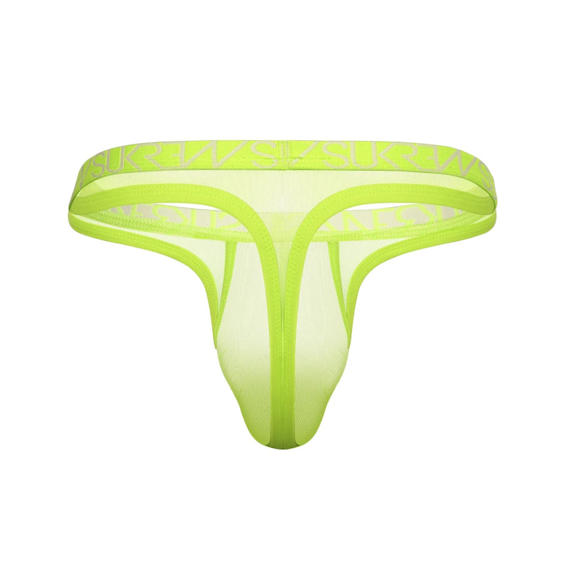 Load image into Gallery viewer, Sukrew Sheer Low Rise Thong Acid Yellow
