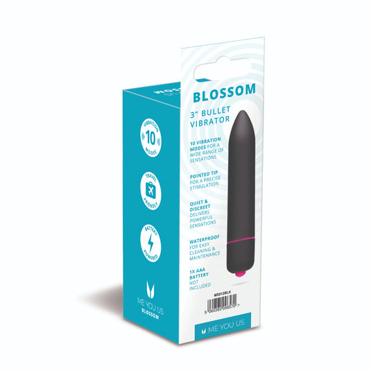 Me You Us Blossom 10 Mode Bullet Vibrator Black