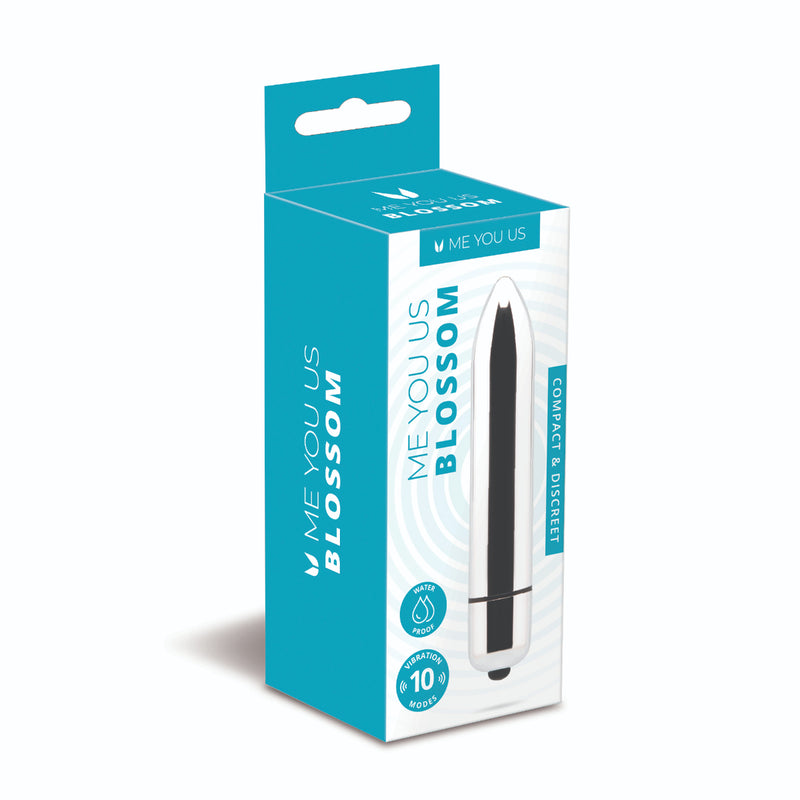 Load image into Gallery viewer, Me You Us Blossom 10 Mode Bullet Vibrator Silver
