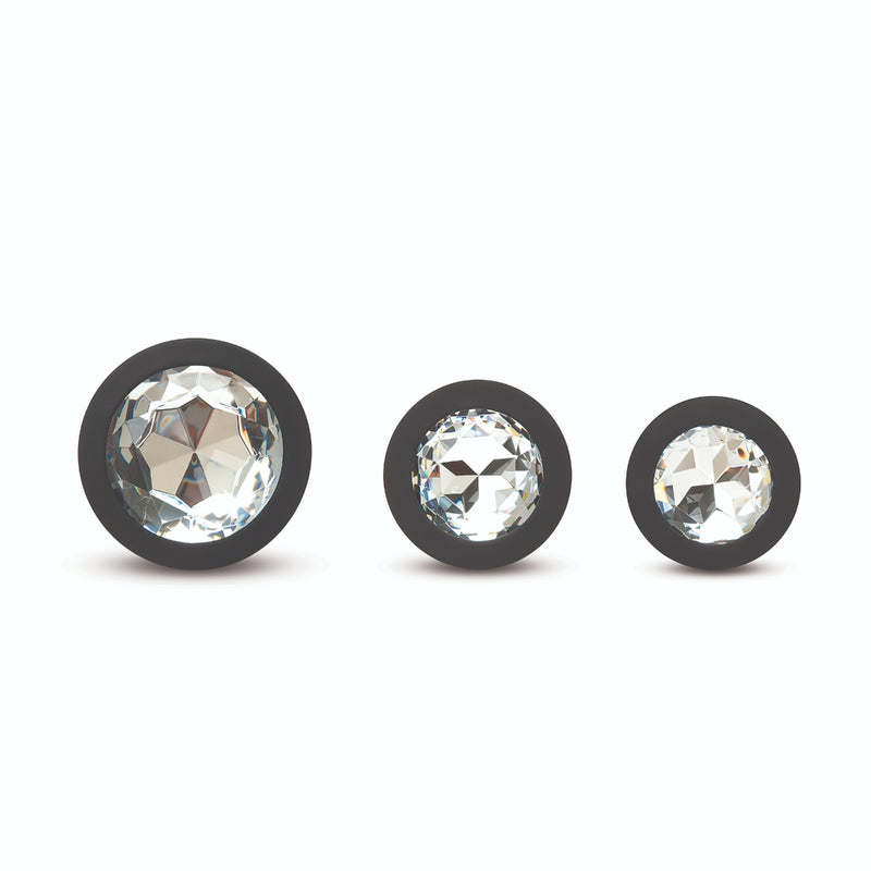 Load image into Gallery viewer, Me You Us Trio Of Jewels Jewelled Butt Plug Set Black
