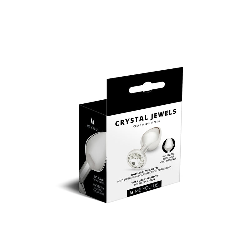 Load image into Gallery viewer, Me You Us Crystal Jewels Metal Butt Plug Clear Medium
