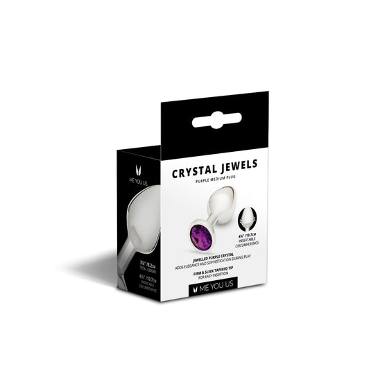 Me You Us Crystal Jewels Metal Butt Plug Purple Medium