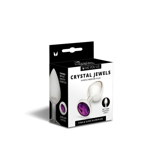 Buy Now Me You Us Crystal Jewels Metal Butt Plug Purple Medium | Prowler