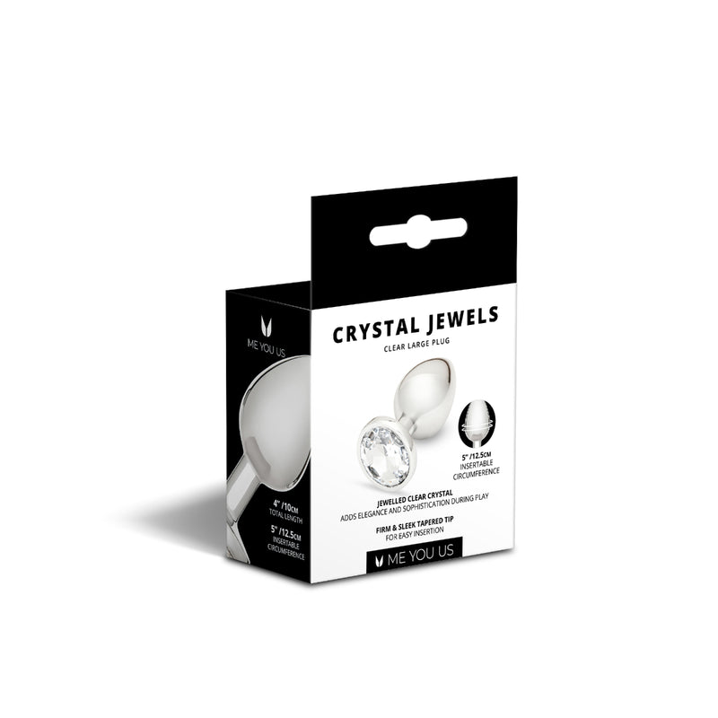 Load image into Gallery viewer, Me You Us Crystal Jewels Metal Butt Plug Clear Large
