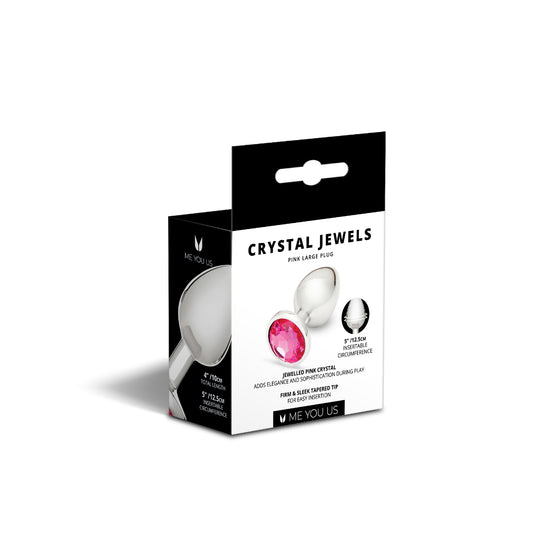 Me You Us Crystal Jewels Metal Butt Plug Pink Large