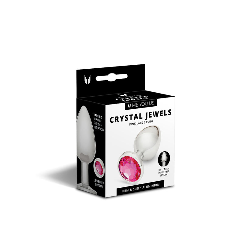 Load image into Gallery viewer, Me You Us Crystal Jewels Metal Butt Plug Pink Large
