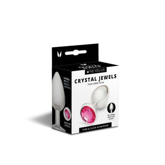 Me You Us Crystal Jewels Metal Butt Plug Pink Large