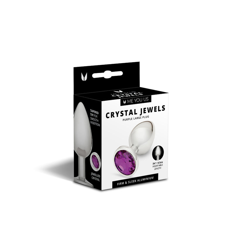 Load image into Gallery viewer, Me You Us Crystal Jewels Metal Butt Plug Purple Large
