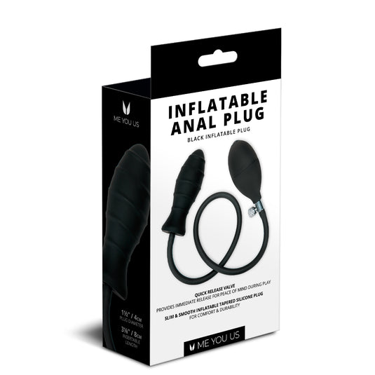 Me You Us Inflatable Anal Butt Plug Black
