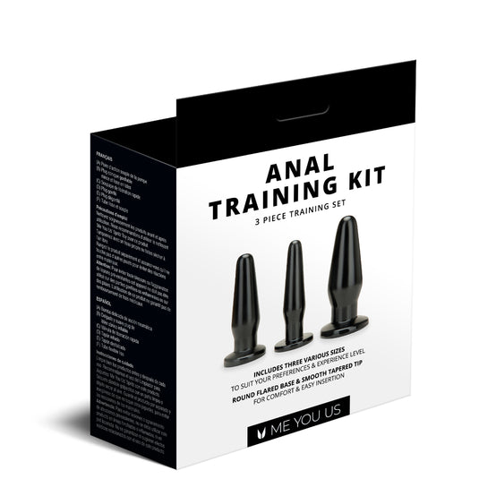 Me You Us 3 Piece Anal Training Butt Plug Kit Black