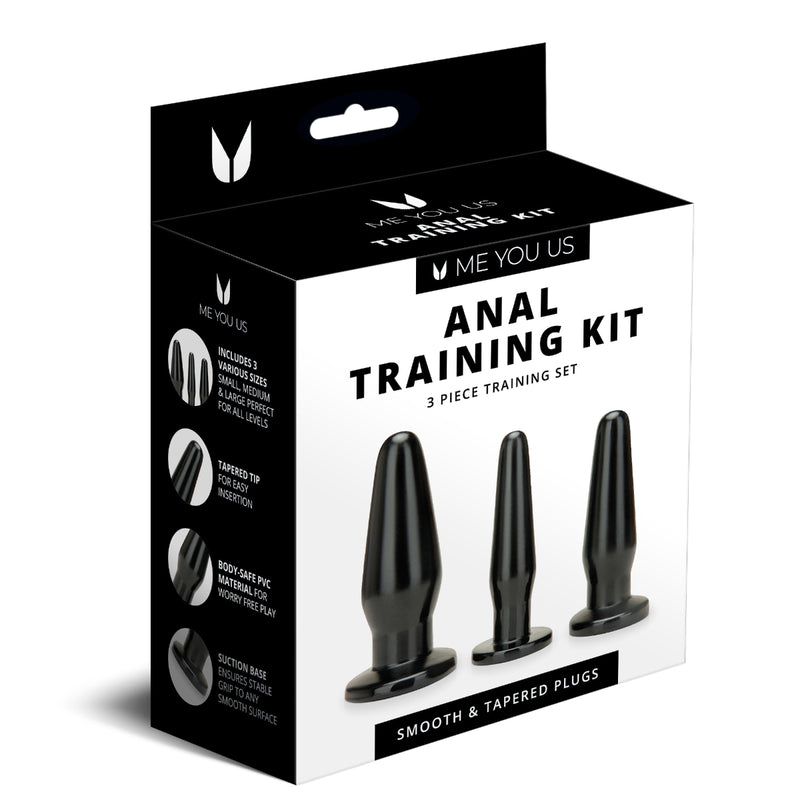 Load image into Gallery viewer, Me You Us 3 Piece Anal Training Butt Plug Kit Black
