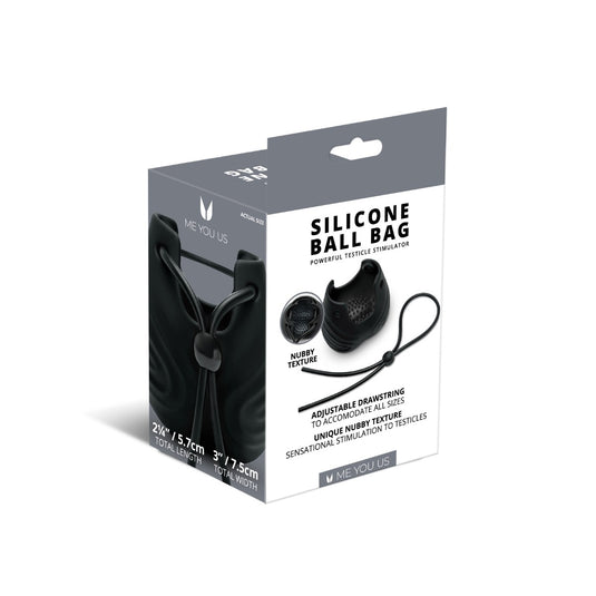 Me You Us Vibrating Silicone Ball Bag Black