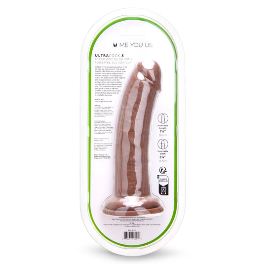 Me You Us Ultra Cock Caramel Realistic Dildo 8 Inch