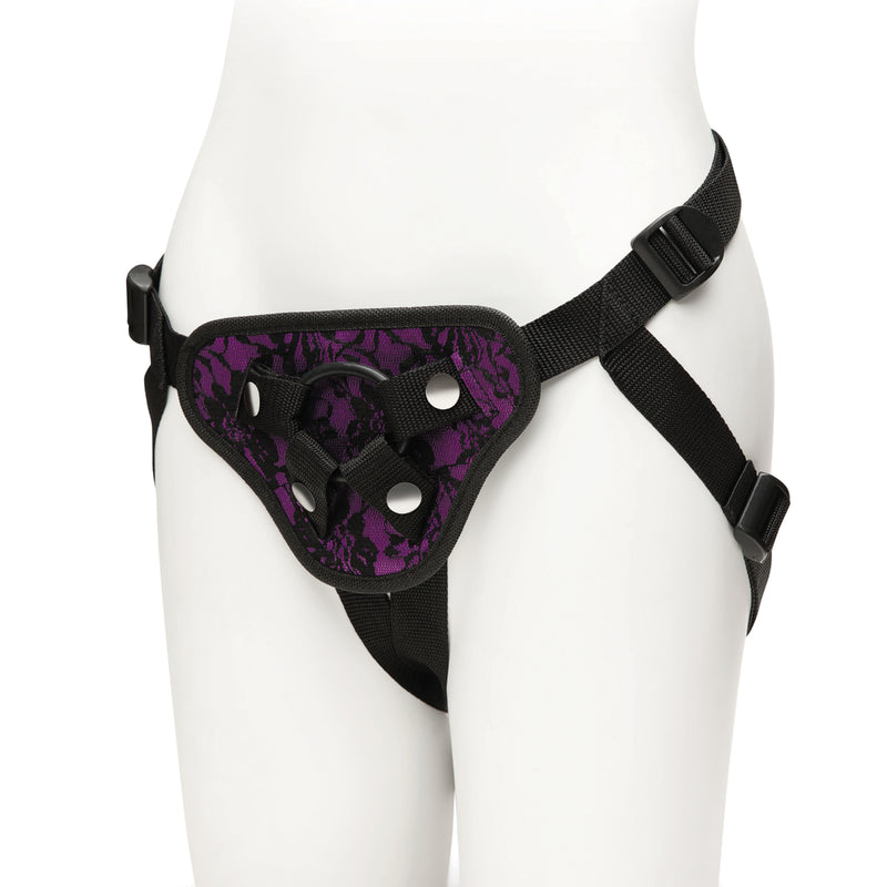 Load image into Gallery viewer, Me You Us Lace Adjustable Harness With Bullet Pocket Purple
