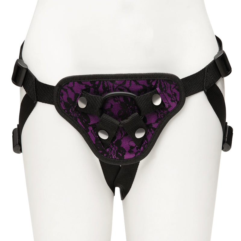 Load image into Gallery viewer, Me You Us Lace Adjustable Harness With Bullet Pocket Purple
