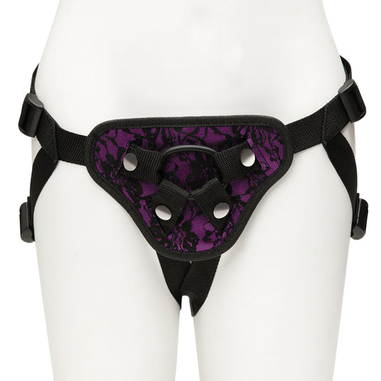 Me You Us Lace Adjustable Harness With Bullet Pocket Purple