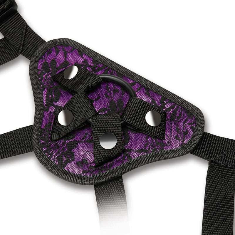 Load image into Gallery viewer, Me You Us Lace Adjustable Harness With Bullet Pocket Purple
