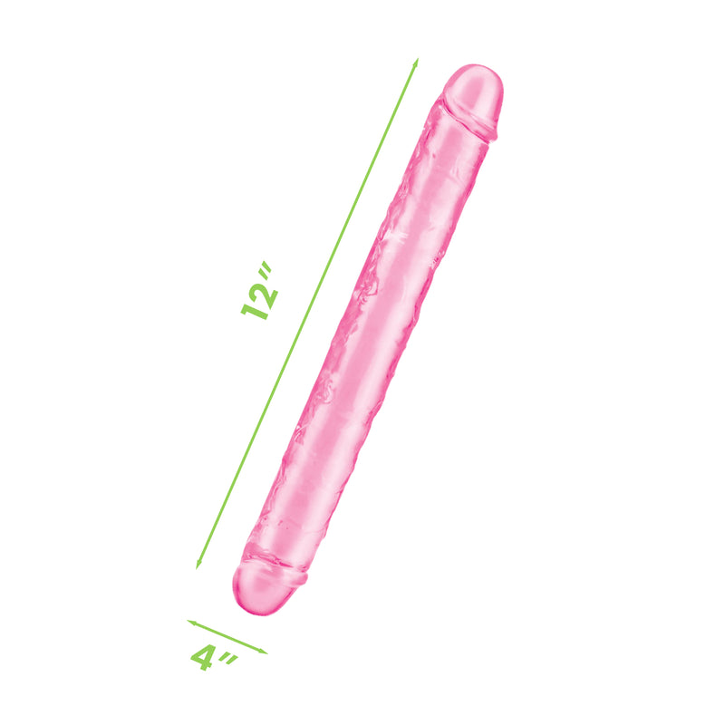 Load image into Gallery viewer, Me You Us Ultra Cock Jelly Double Ended Dildo Pink 12 Inch
