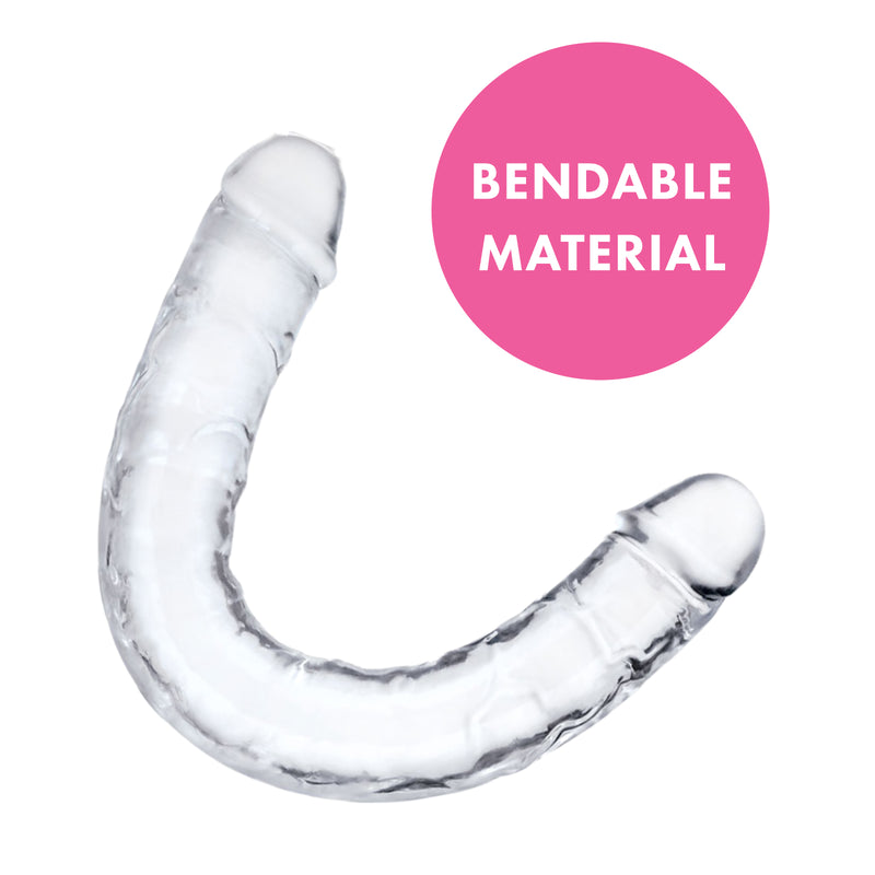 Load image into Gallery viewer, Me You Us Ultra Cock Jelly Double Ended Dildo Clear 15 Inch
