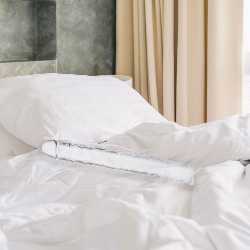 Load image into Gallery viewer, Me You Us Ultra Cock Jelly Double Ended Dildo Clear 15 Inch
