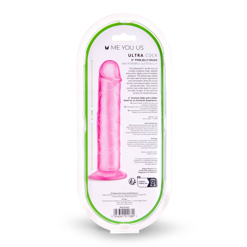 Load image into Gallery viewer, Me You Us Ultra Cock Jelly Dong Pink 6 Inch
