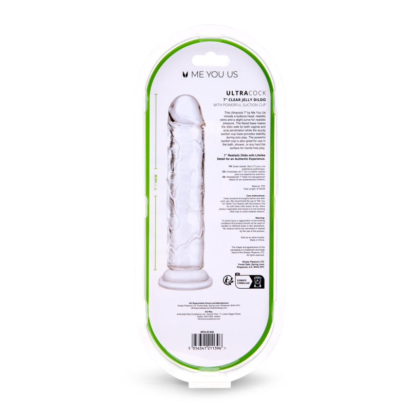 Load image into Gallery viewer, Me You Us Ultra Cock Jelly Dong Clear 7 Inch
