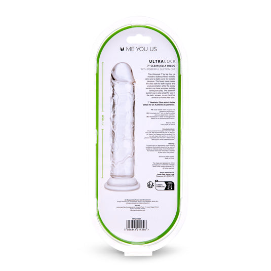 Me You Us Ultra Cock Jelly Dong Clear 7 Inch