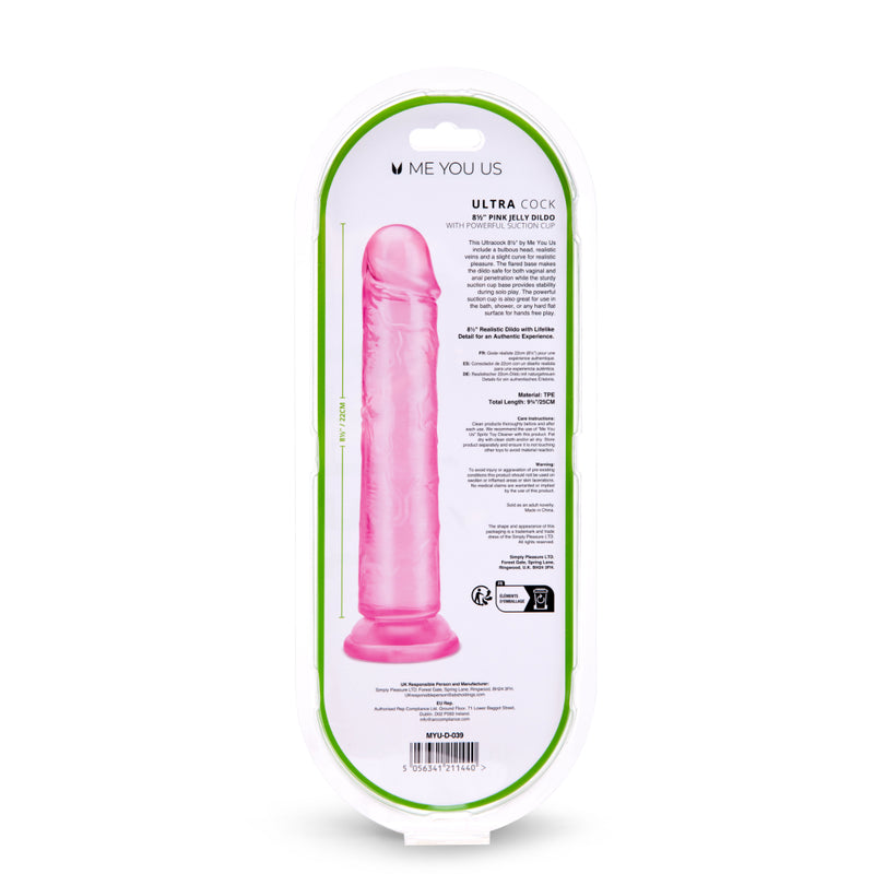 Load image into Gallery viewer, Me You Us Ultra Cock Jelly Dong Pink 8.5 Inch
