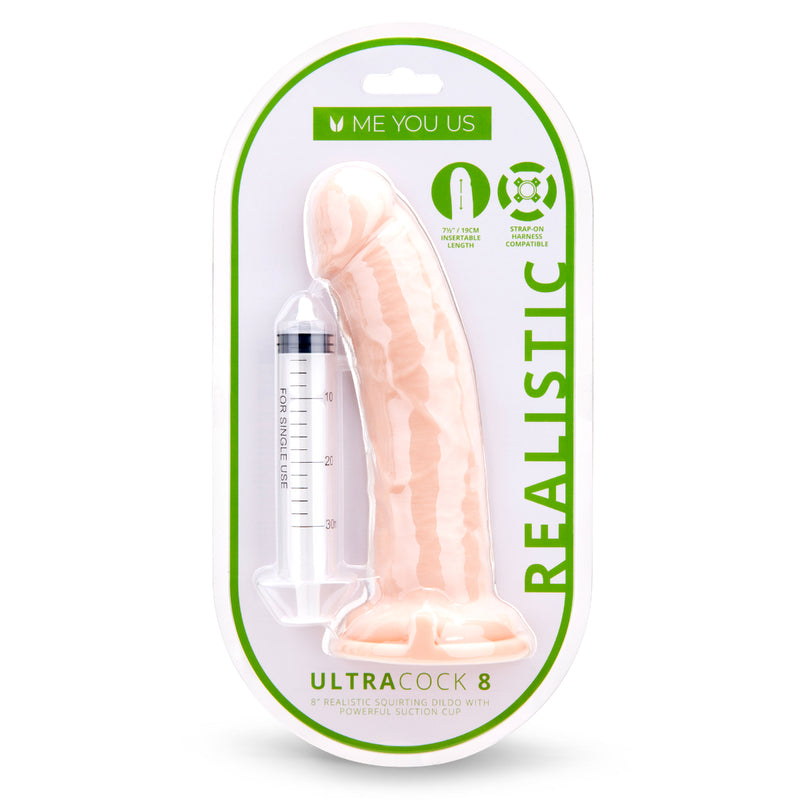 Load image into Gallery viewer, Me You Us Ultra Cock Realistic Squirting Dildo Pink 8 Inch
