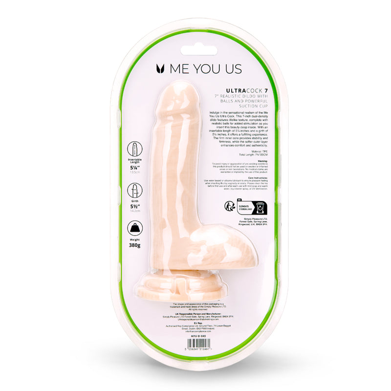 Load image into Gallery viewer, Me You Us Ultra Cock Dual Density Dildo With Balls Pink 7 Inch
