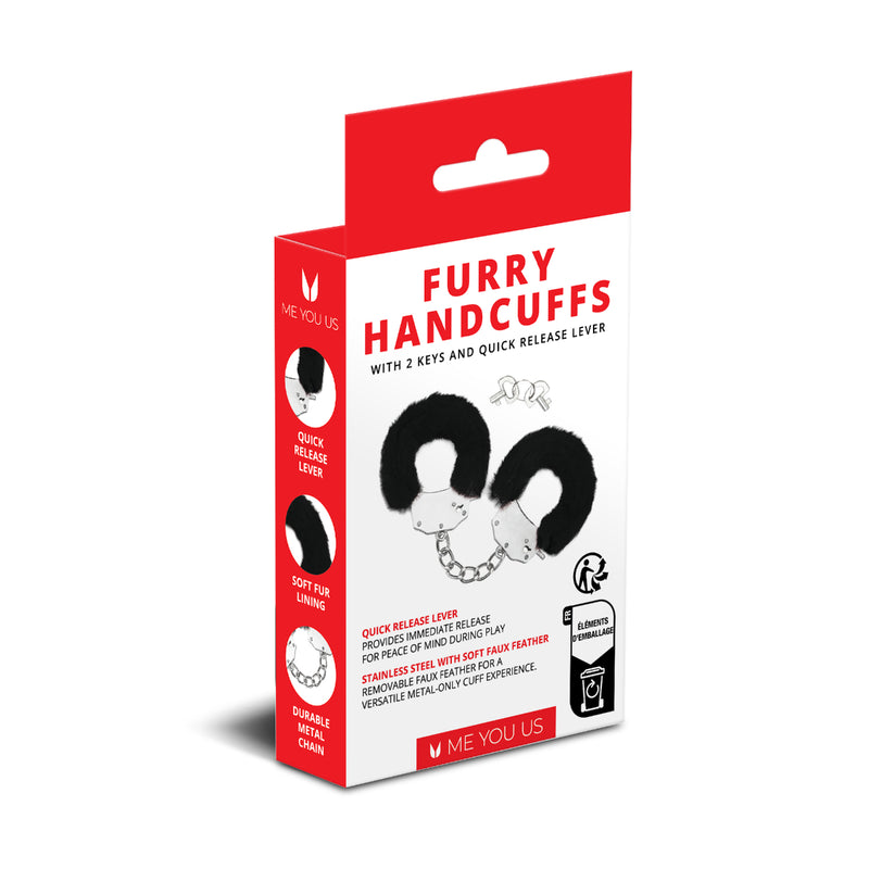 Load image into Gallery viewer, Me You Us Furry Handcuffs Black
