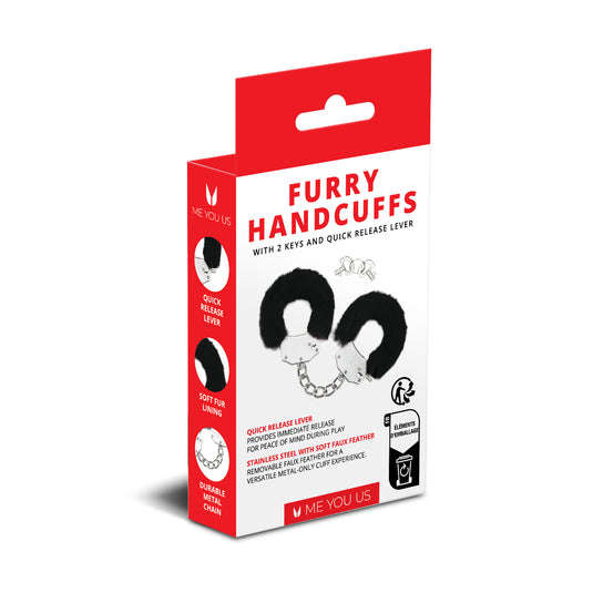 Me You Us Furry Handcuffs Black
