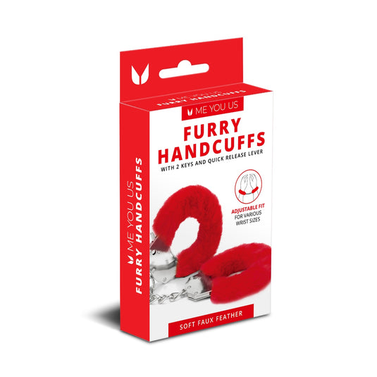 Me You Us Furry Handcuffs Red