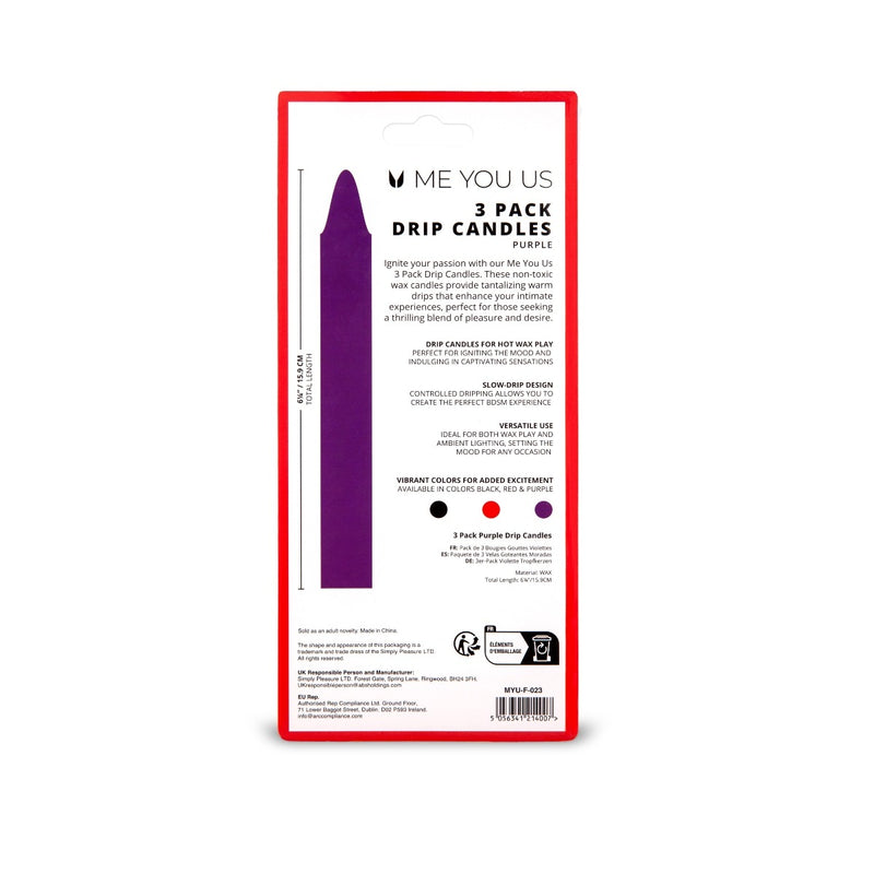 Load image into Gallery viewer, Me You Us Drip Candles 3 Pack Purple
