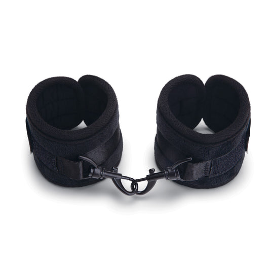 Me You Us Padded Velvet Wrist Cuffs Black