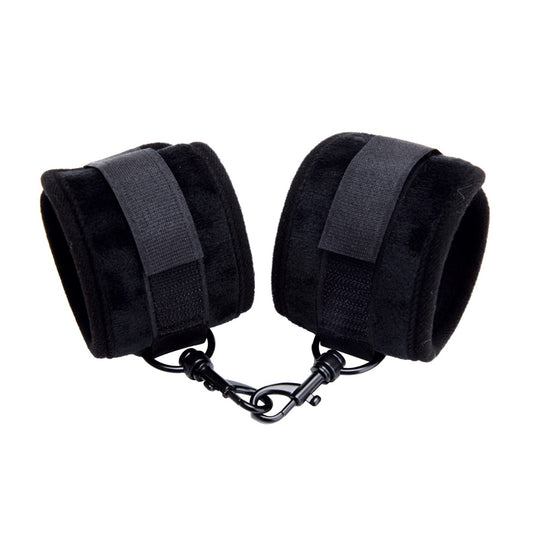 Me You Us Padded Velvet Wrist Cuffs Black