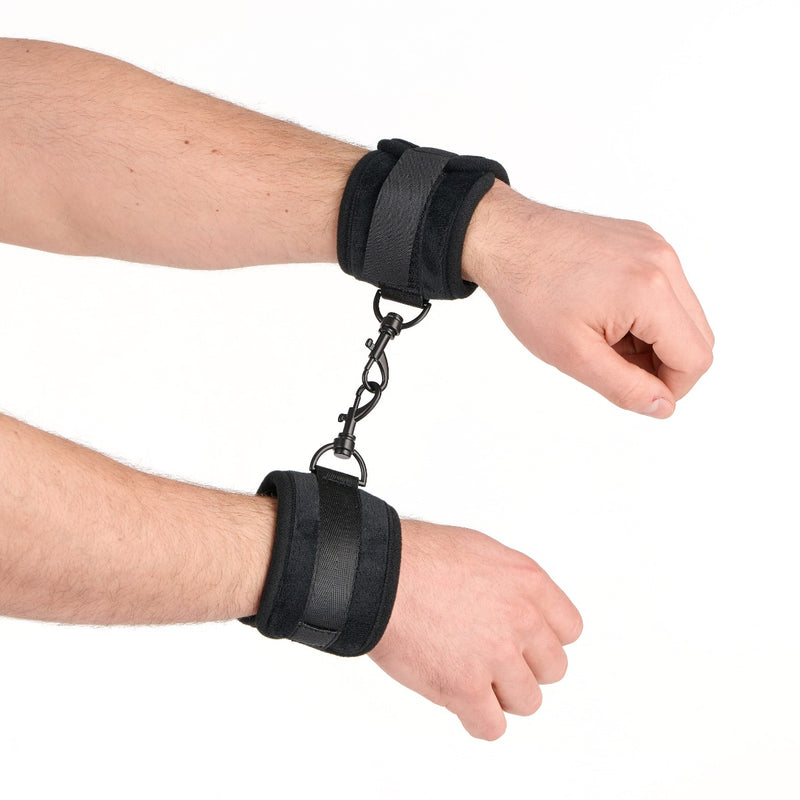 Load image into Gallery viewer, Me You Us Padded Velvet Wrist Cuffs Black
