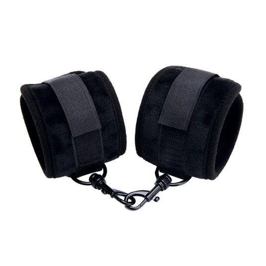 Me You Us Padded Velvet Ankle Cuffs Black