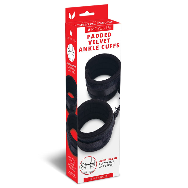 Load image into Gallery viewer, Me You Us Padded Velvet Ankle Cuffs Black
