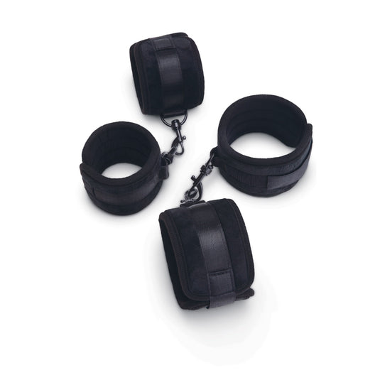 Me You Us Padded Velvet Wrist & Ankle Cuff Set Black
