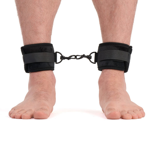 Me You Us Padded Velvet Wrist & Ankle Cuff Set Black