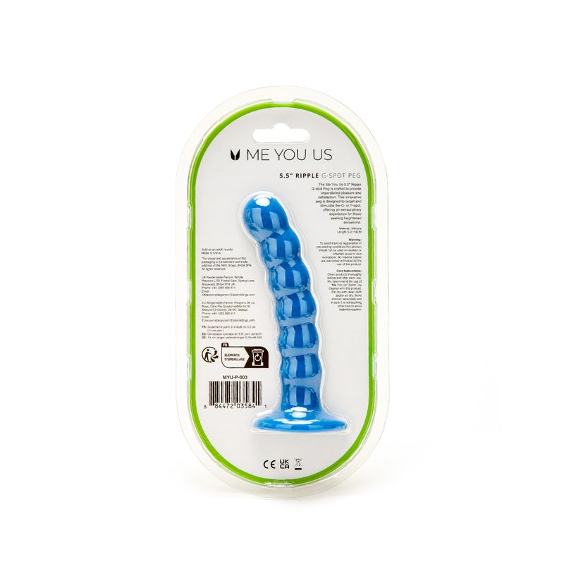 Load image into Gallery viewer, Me You Us Ripple G-Spot Dildo Blue 5.5 Inch
