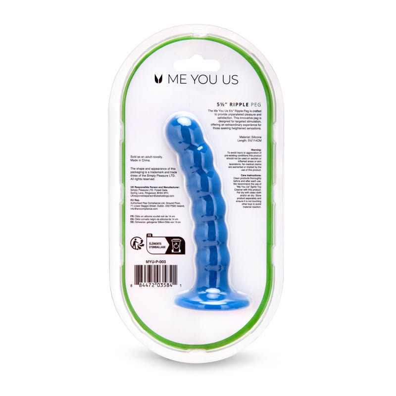 Load image into Gallery viewer, Me You Us Ripple G-Spot Dildo Blue 5.5 Inch
