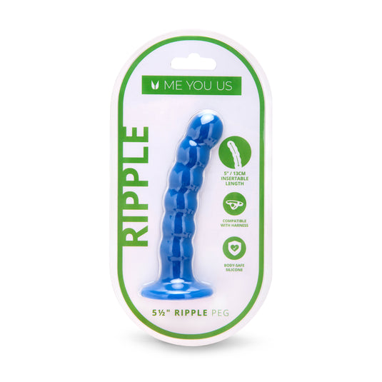 Me You Us Ripple G-Spot Dildo Blue 5.5 Inch