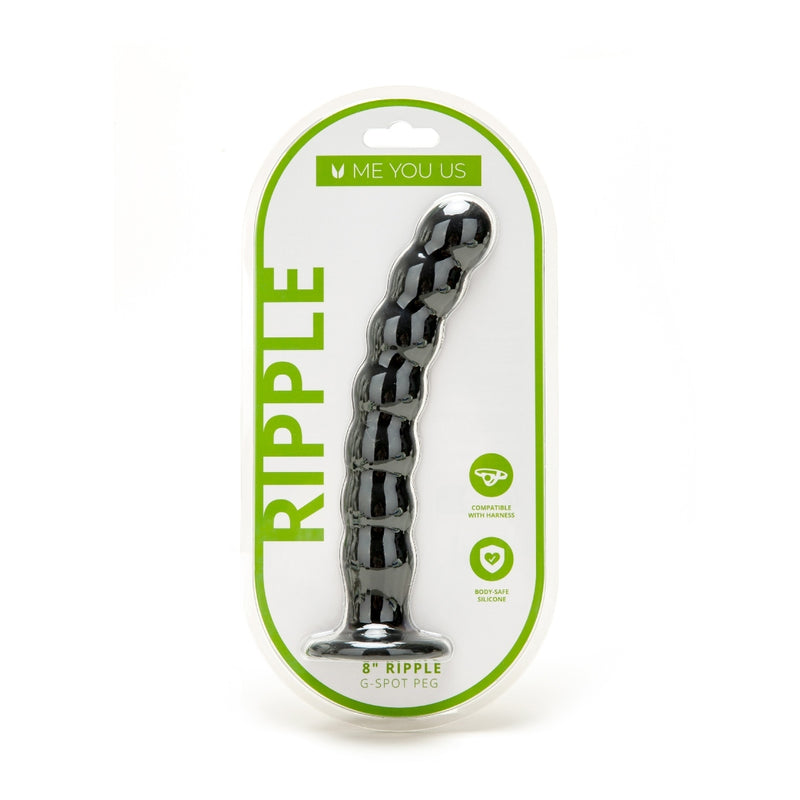 Load image into Gallery viewer, Me You Us Ripple G-Spot Dildo Black 8 Inch
