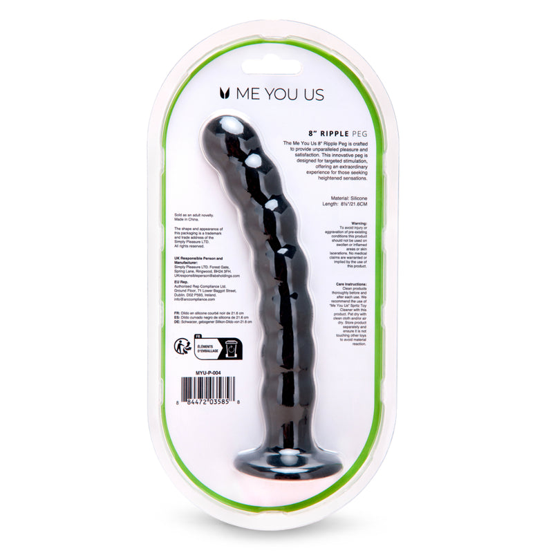 Load image into Gallery viewer, Me You Us Ripple G-Spot Dildo Black 8 Inch
